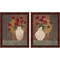 Red Tulips & Poppies by Debra Lake, 2 Piece Brown Framed Art Set